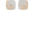 Mahnaz Collection Women's White Diamond Square Earrings - Gold