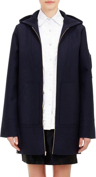 Harvey Faircloth Hooded Coat-blue