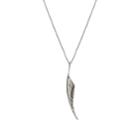 Saint Laurent Men's Feather Pendant Necklace - Silver