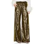 Alberta Ferretti Women's Sequin-embellished Track Pants-olive