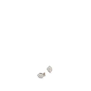 Azlee Women's Diamond & Enamel Stud Earrings - White