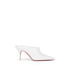 Christian Louboutin Women's Quart Stamped-leather Mules - White