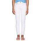 Re/done Women's High Rise Ankle Crop Jeans-white
