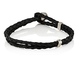 Title Of Work Men's Braided Leather Bracelet-black
