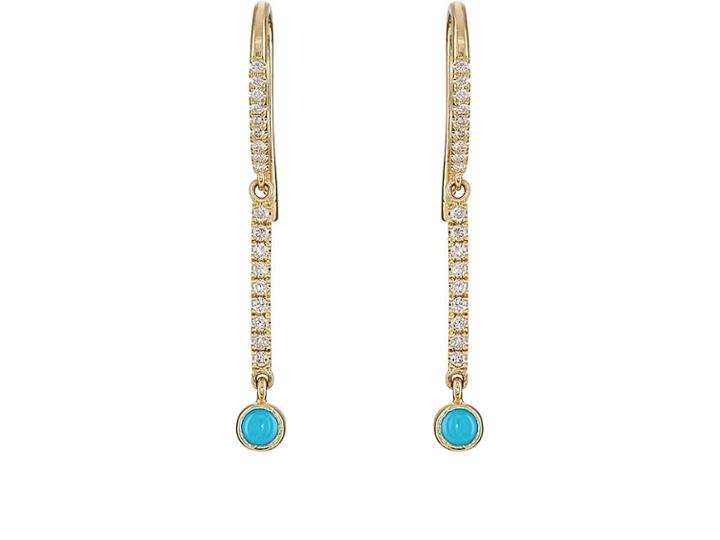 Jennifer Meyer Women's Turquoise & Diamond Mini Stick Drop Earrings