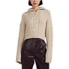 Nanushka Women's Eria Mixed-knit Crop Sweater - Neutral