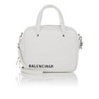 Balenciaga Women's Triangle Square Extra Small Leather Bag-white