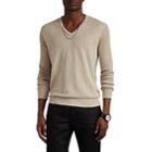 John Varvatos Men's Linen-blend V-neck Sweater - Cream