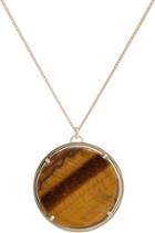 Givenchy Tiger's Eye Medallion Necklace-colorless