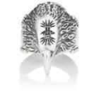 Gucci Men's Anger Forest Eagle-head Ring - Silver