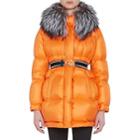 Prada Women's Fur-trimmed Oversized Down-quilted Coat-orange