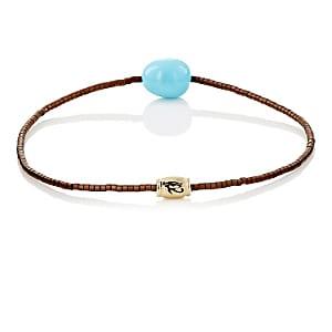 Luis Morais Men's Eye Of Horus Beaded Bracelet-turquoise