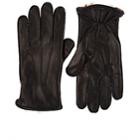 Barneys New York Men's Fur-lined Nappa Leather Gloves-navy
