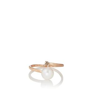 Lodagold Women's Diamond & Pearl Cuff Ring - Pearl