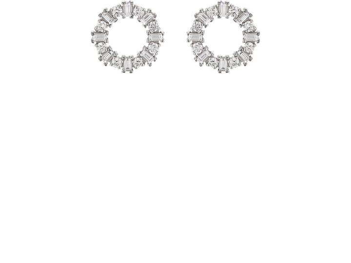 Ileana Makri Women's White Diamond Ring Stud Earrings