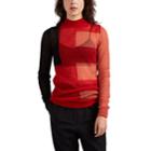 Rick Owens Women's Colorblocked Open-knit Sweater - Red Pat.