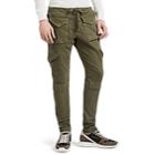 Greg Lauren Men's Cotton Slim Cargo Trousers - Olive