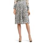 Burberry Women's Pleated Dot-print Crepe Skirt - Wht, Blk