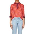 Warm Women's Ines Geometric-print Cotton Voile Blouse-red