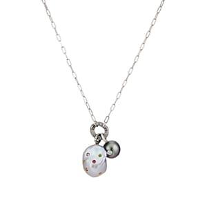 Samira 13 Women's Pearl & Mixed-gemstone Pendant Necklace - White