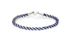 Caputo & Co Men's Sterling Silver Rope-chain & Waxed-cord Bracelet