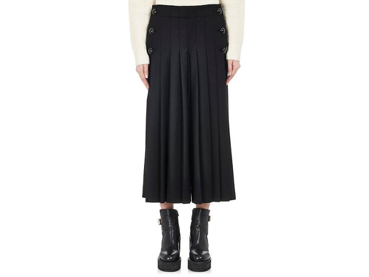 Sacai Women's Pleated-front Wool-blend Culottes