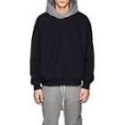 Fear Of God Men's Colorblocked Cotton Oversized Hoodie-navy