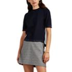 Thom Browne Women's Sheer-back Cotton Piqu T-shirt - Navy
