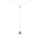 Samira 13 Women's Pearl & White Diamond Y-chain Necklace-black