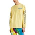 R13 Men's Surf-graphic Cotton Long-sleeve T-shirt - Yellow