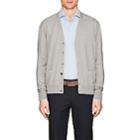 Cifonelli Men's Perforated Cotton V-neck Cardigan - Gray