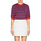 Givenchy Women's Logo Striped Compact Knit Cotton Top-red