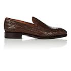 Carmina Shoemaker Men's Woven Leather Venetian Loafers-dk. Brown