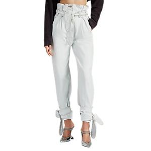 Re/done + The Attico Women's Pleated High-rise Jeans - White