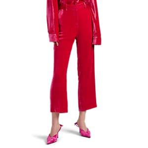Sies Marjan Women's Willa Silk-cotton Corduroy Crop Trousers - Pink