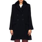 Fendi Women's Fur-collar Wool Boucl Coat-navy