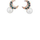 Lodagold Women's Moon Stud Earrings-gold