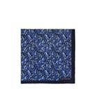 Lanvin Men's Brushstroke-pattern Silk Twill Pocket Square - Navy