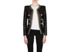 Balmain Women's Chain-embellished Leather Double-breasted Jacket