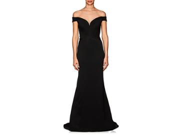Zac Posen Women's Bonded Crepe Off-the-shoulder Fitted Gown