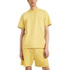 Les Tien Men's Heavyweight Cotton Mock-turtleneck T-shirt - Yellow