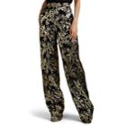 Altuzarra Women's Bani Metallic Floral Wide-leg Trousers - Black Pat.