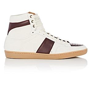 Saint Laurent Men's Sl/10h Suede Sneakers-white