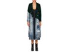 Greg Lauren Women's Denim & Plaid Wool Long Coat
