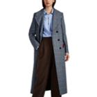Blaz Milano Women's Great Checked Wool Double-breasted Coat - Blue