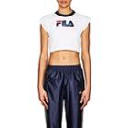 Fila Women's Pia Logo Stretch-cotton Crop T-shirt-white