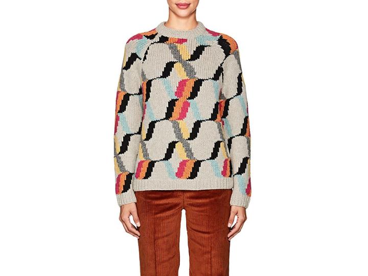 Prada Women's Diamond-pattern Wool Sweater