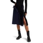 Cedric Charlier Women's Feather-trimmed Wool-blend Skirt - Navy