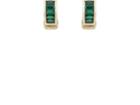 Retrouvai Women's Emerald Channel Stud Earrings
