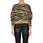Proenza Schouler Women's Tiger-pattern Rib-knit Sweater-black, Gold